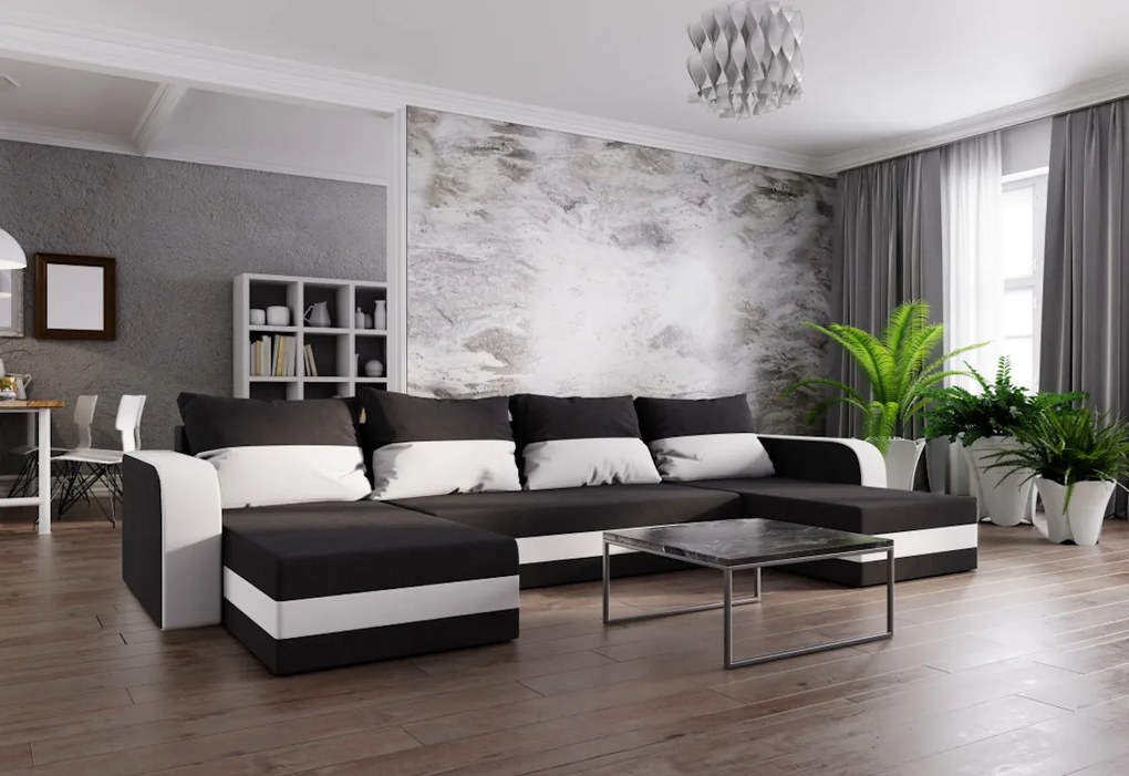Expedo Canapea extensibilă în formă de U WELTA N, 313x80x139 microfibră15/31