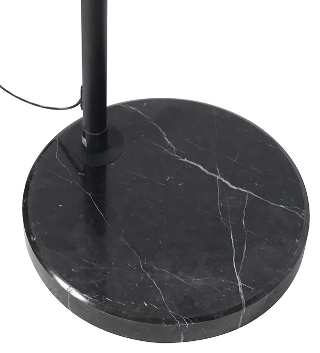 Lampă cu arc cu abajur din catifea neagră negru cu auriu 50 cm - XXL