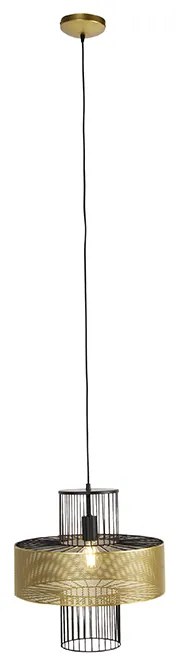 Lampă suspendată de design aurie cu negru 30 cm - Tess