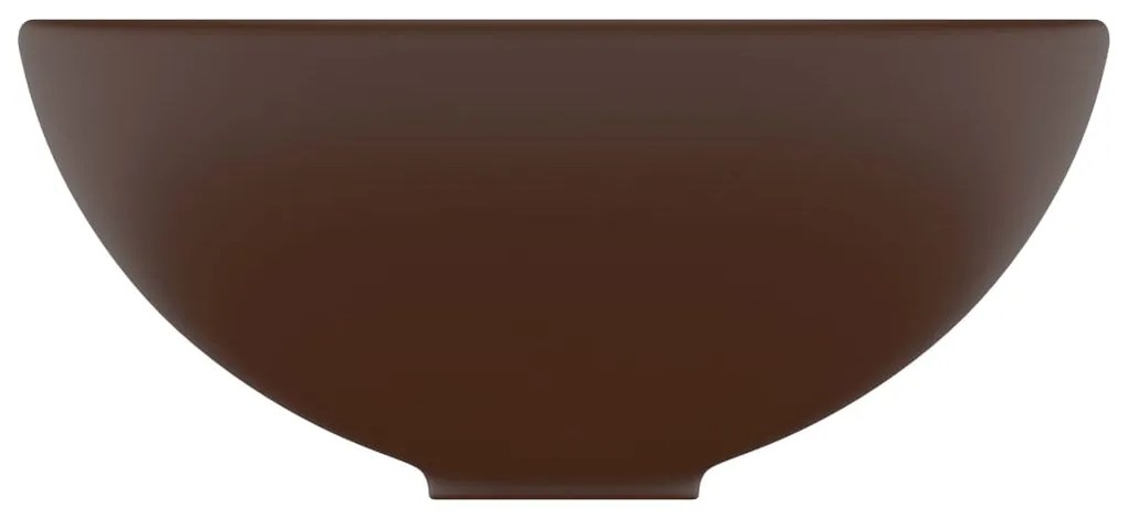 Chiuveta baie lux maro inchis mat 32,5x14 cm ceramica rotund matte dark brown