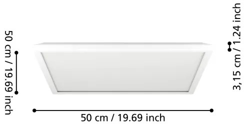 Plafonieră LED dimabilă de exterior Eglo 901462 ROVITO-R 17W/230V 50x50 cm IP44 alb + telecomandă