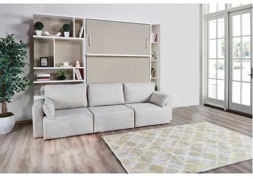 SET PAT RABATABIL DUBLU CU SOMIERA INCLUSA, CANAPEA SI BIBLIOTECI - ROYAL ELEGANCE Set (150X200)