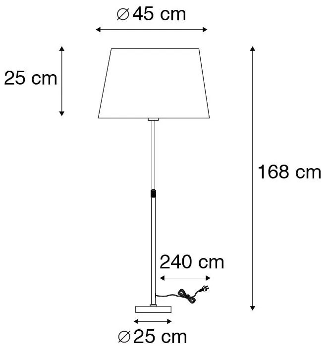 Lampă de podea inteligentă bronz cu abajur maro 45 cm inclusiv Wifi A60 - Parte