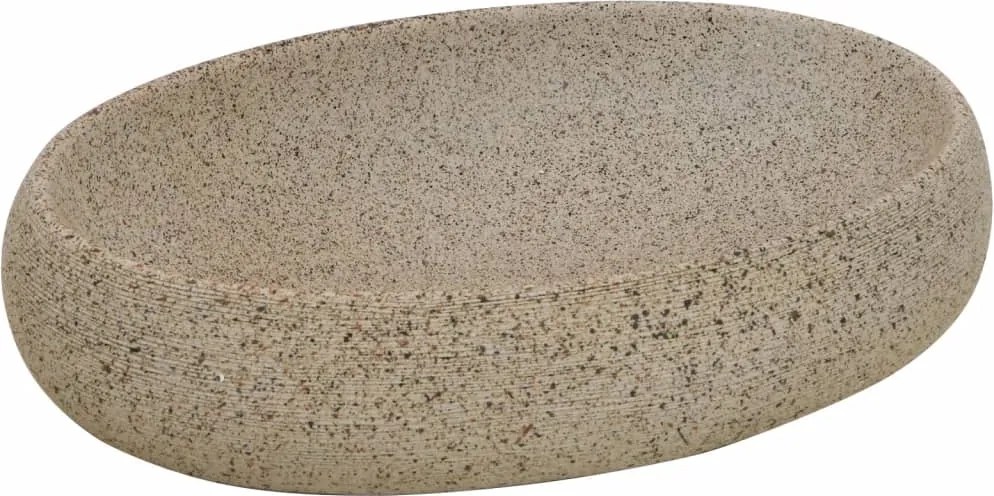 vidaXL Lavoar de blat, nisipiu, 59x40x15 cm, ceramică, oval