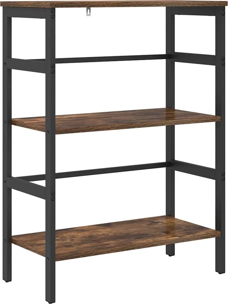 vidaXL Raft pentru cărți Stejar fumuriu 60 x 29,5 x 81 cm