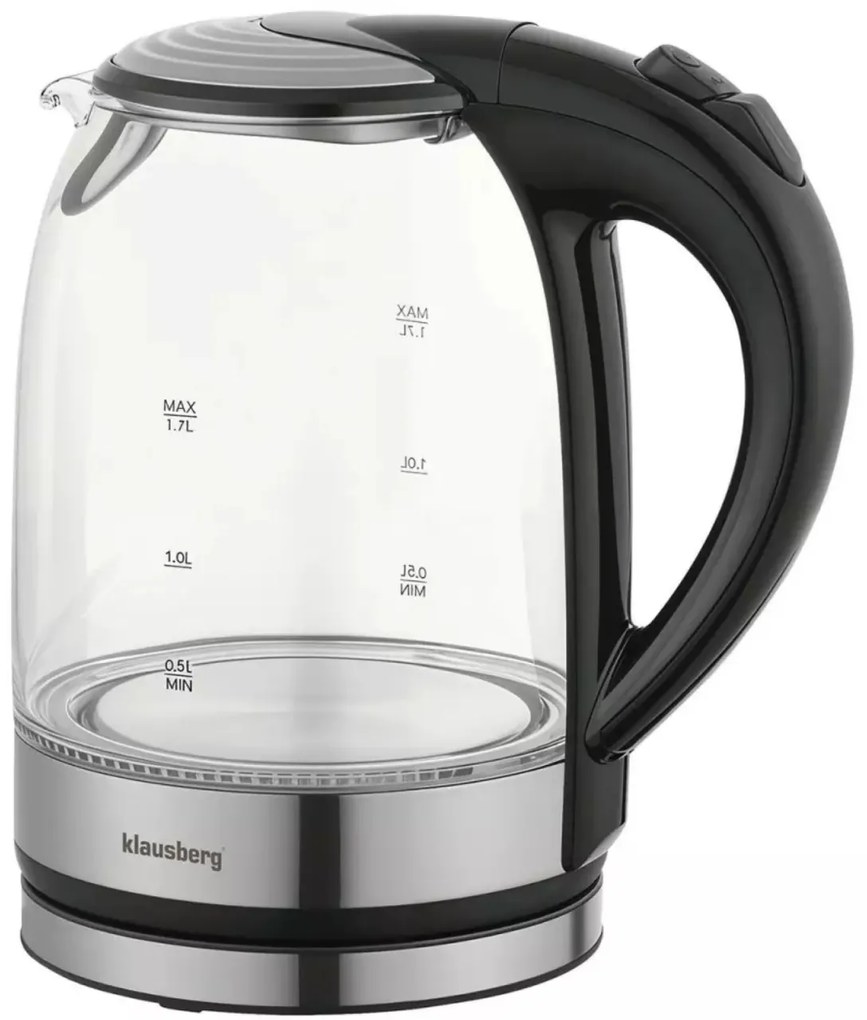 Fierbător electric din sticlă cu LED, 1.7 L, Klausberg KB-7886
