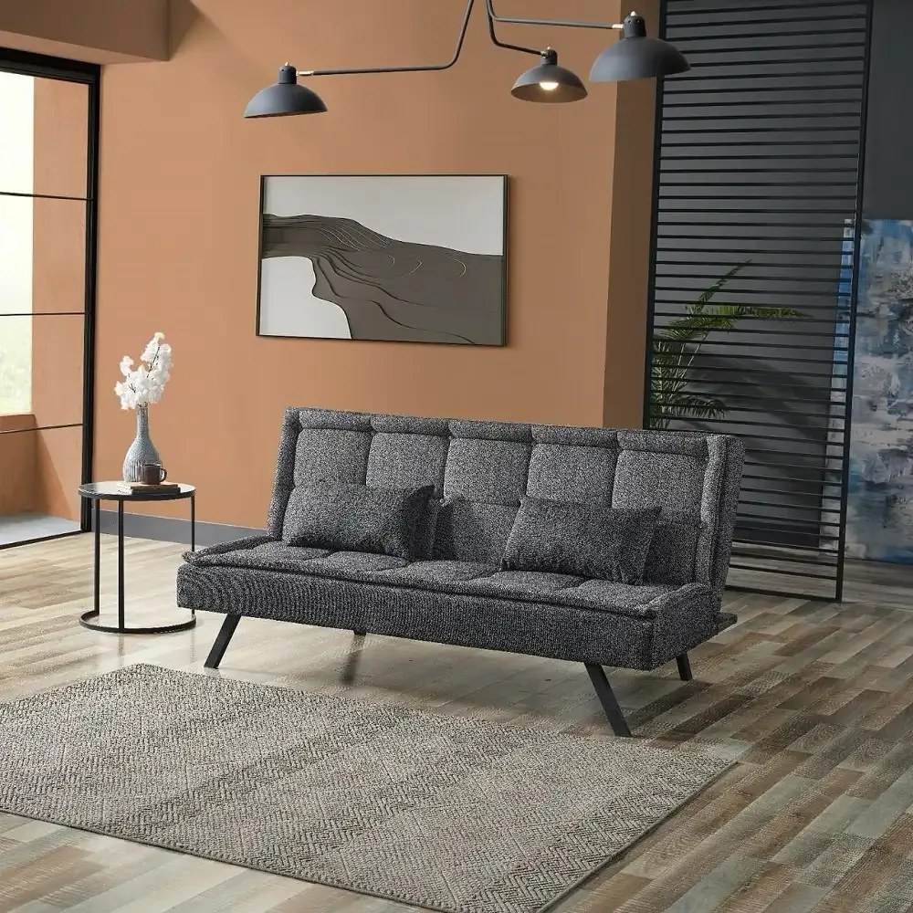 Canapea extensibila moderna 185x89x90 cm – stofa gri – Monaco