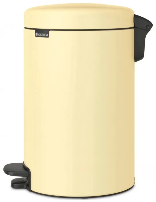 Cos de gunoi cu pedala Brabantia NewIcon 1008844, 12 L, Inchidere lina, Baza antiderapanta, Galben