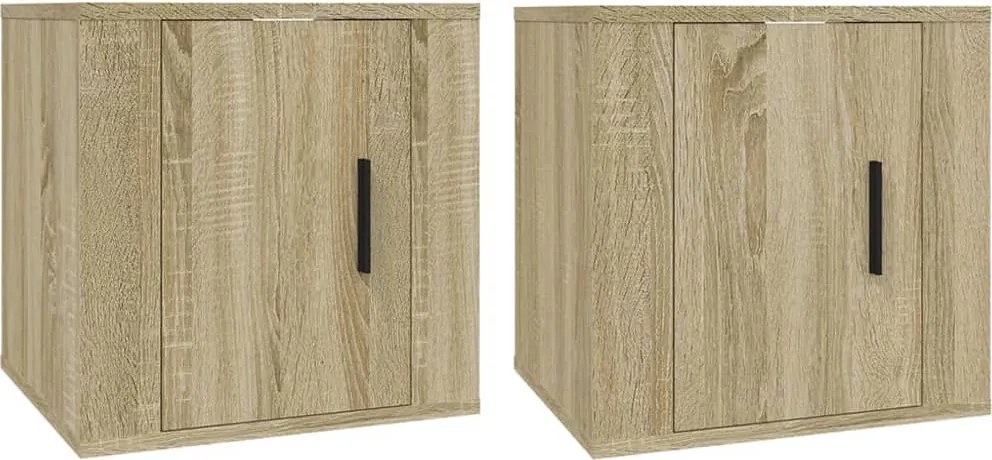 vidaXL Dulapuri TV montate pe perete 2 buc stejar sonoma 40x34,5x40 cm