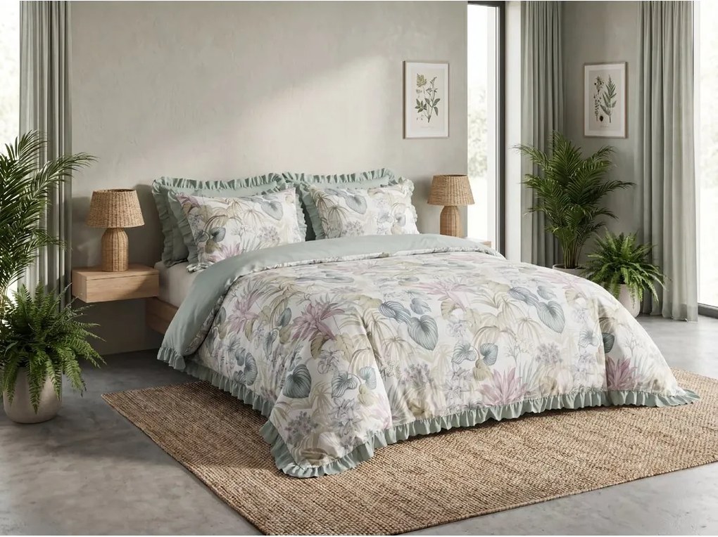 Lenjerie de pat din microfibra CALITHRA verde deschis Dimensiune lenjerie de pat: 70 x 80 cm | 140 x 200 cm