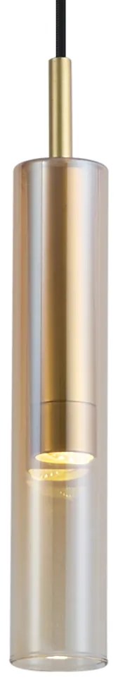 Spot modern auriu cu sticlă ambră pentru sistem de șine monofazat - Slimline Loyce