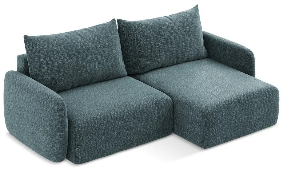 Colțar turcoaz extensibil/cu spațiu de depozitare (cu colț pe partea dreaptă) Kalena – Makamii