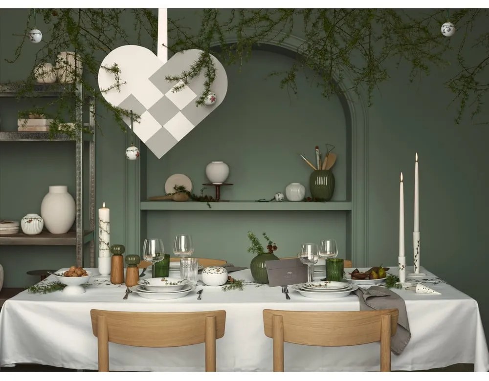 Decorațiune suspendată din ceramică Kähler Design Cone, înălțime 14,5 cm, alb