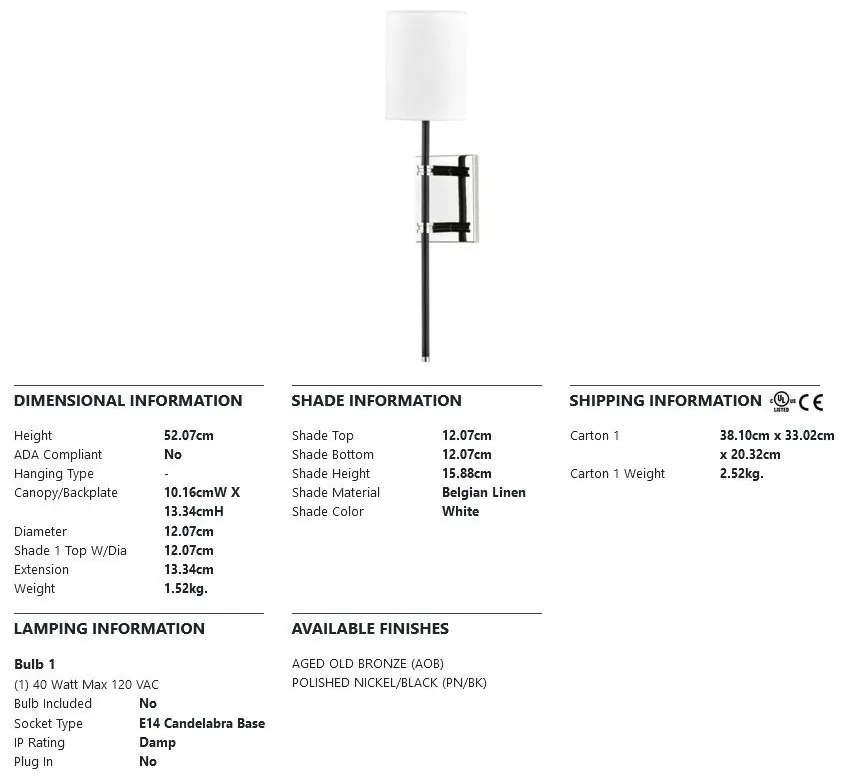 Aplica de perete design modern DENISE nichel lucios, negru