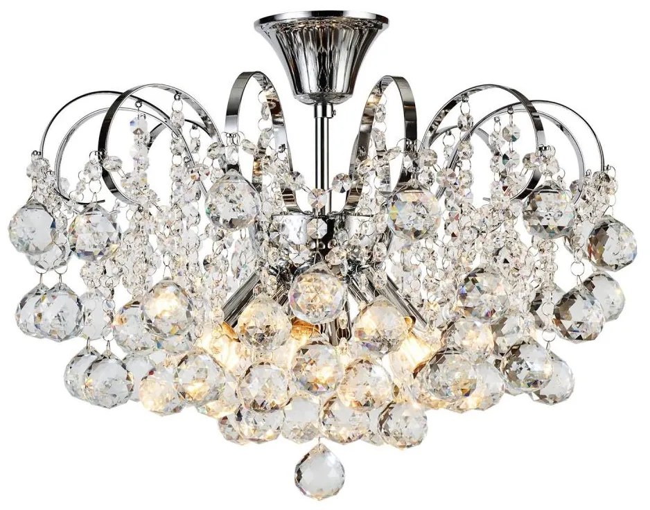 Lustră de cristal aplicată Brilagi CRYSTAL 6xE14/60W/230V crom lucios