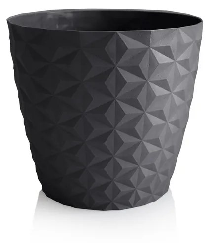 Ghiveci reciclat Crystal mat 30 cm,  antracit, 4HOME