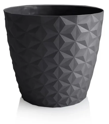Ghiveci reciclat Crystal mat 30 cm,  antracit, 4HOME