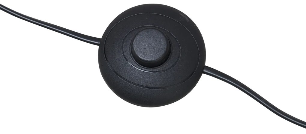 Lampă de podea Art Deco neagră cu sticlă fumurie - Sandra