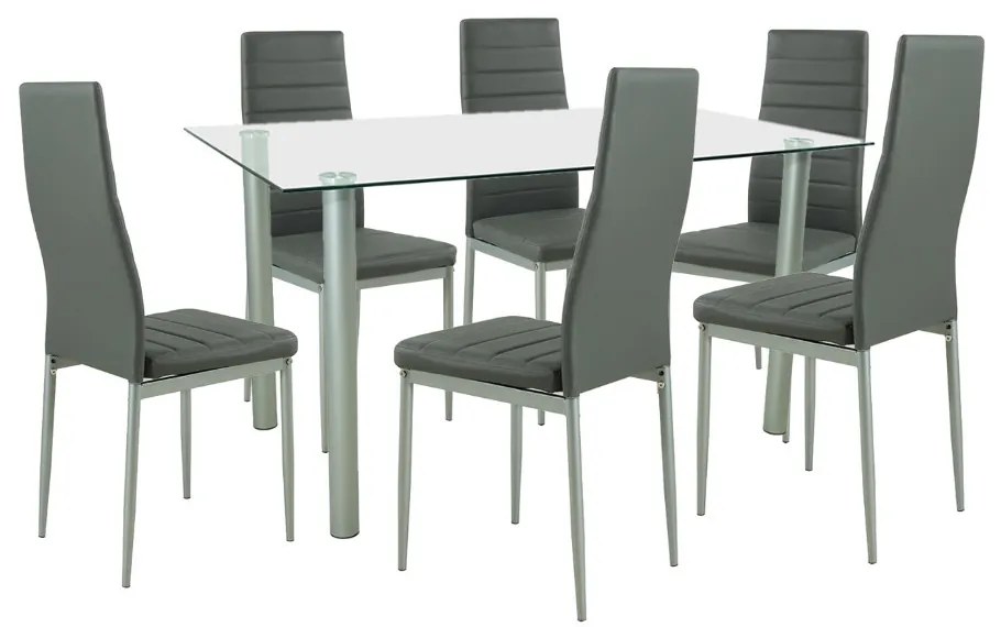 Set de masă Verna 6+1 gri-gri