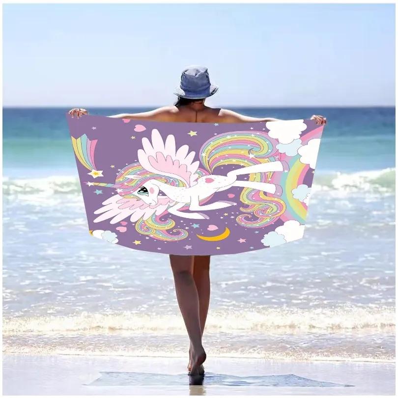 Prosop de plajă cu model unicorn, 100 x 180 cm