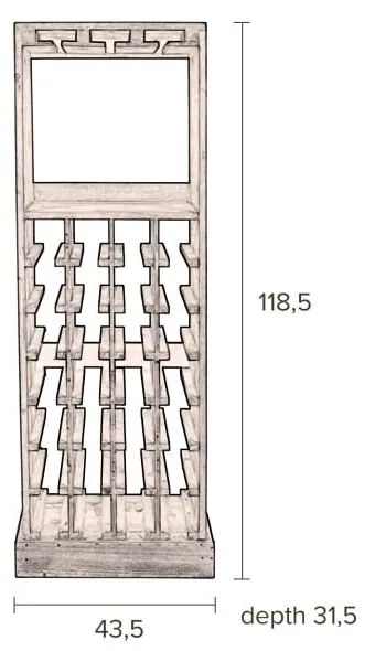 Dulap vinotecă maro din lemn de brad număr de sticle 28, 43,5x118,5 cm Claude – Dutchbone