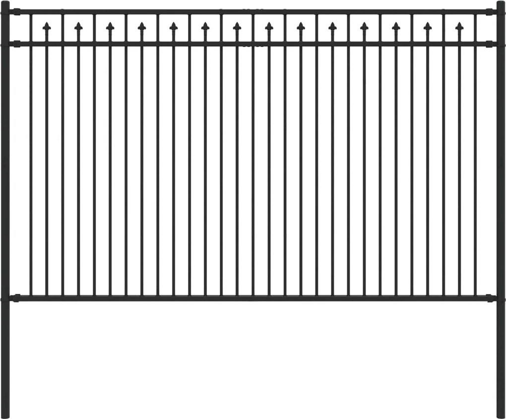 vidaXL Gard cu Vârfuri Negru 200 x 166 cm Oțel vopsit electrostatic