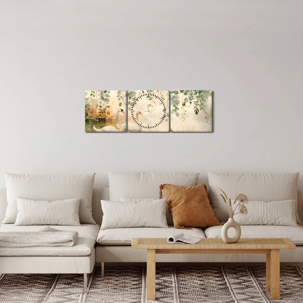 Tablou - Lac, acvariu (cu ceas) (90x30 cm)