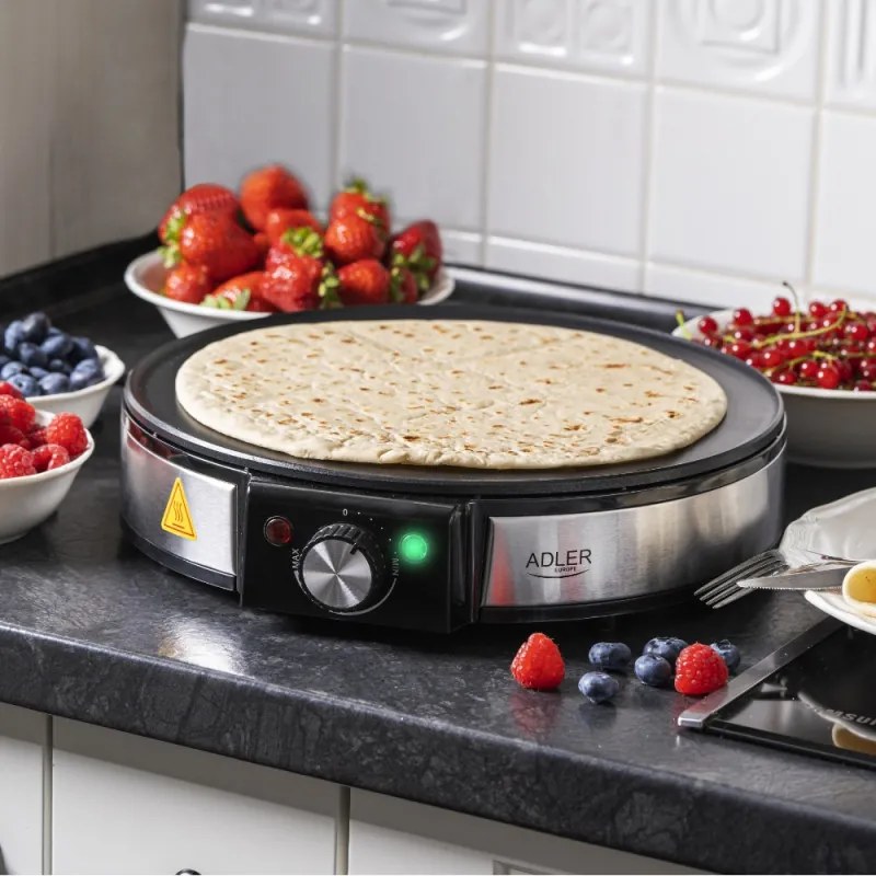 Aparat electric pentru clatite Adler AD 3058, 1600W, 30 cm, Ustensile, Negru
