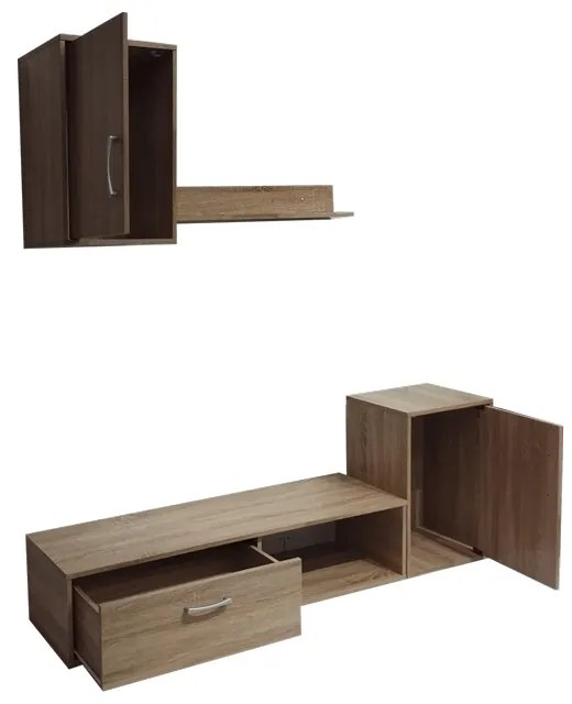 Ansamblu comoda TV Ranian melamin sonoma 130x36x27.5 cm