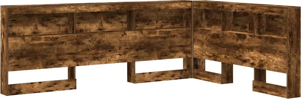 vidaXL Tăblie de depozitare Stejar fumuriu 135 cm Lemn compozit