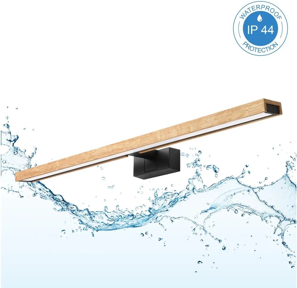 Brilagi - Iluminare LED pentru oglindă de baie 3-în-1 WOODY MIRROR LED/15W/230V IP44 negru/stejar