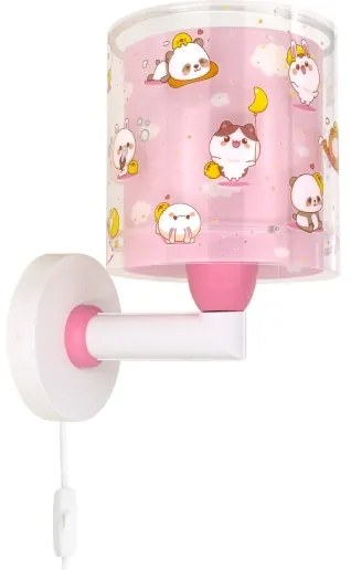 Dalber 41769S - Lampă de perete pentru copii KAWAII FRIENDS, 1xE27/15W/230V, roz