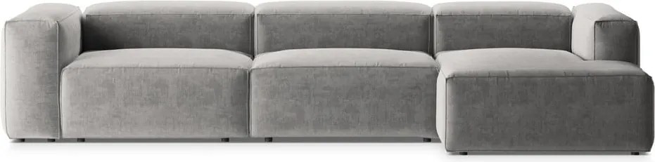 Colțar gri deschis (cu colț pe partea dreaptă/cu șezlong) Bergamo – Cosmopolitan Design