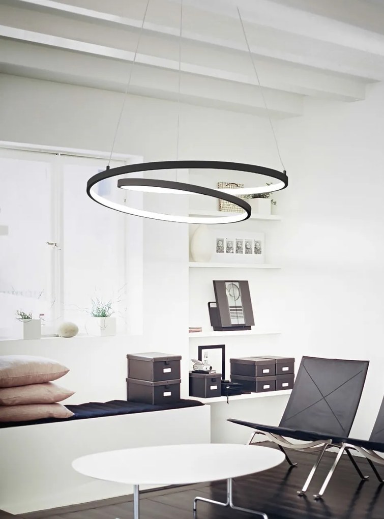 Lustra LED suspendata design modern circular OZ SP D60 ON-OFF BIANCO