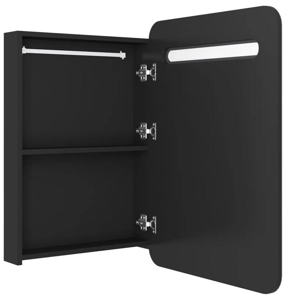 Dulap de baie cu oglinda si LED, negru, 60x11x80 cm Negru