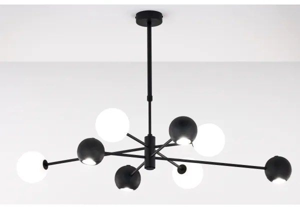 Lustră pe tijă Jupiter 1998 MOKA 4xGU10/10W/230V + 4xG9/10W/230V negru/alb