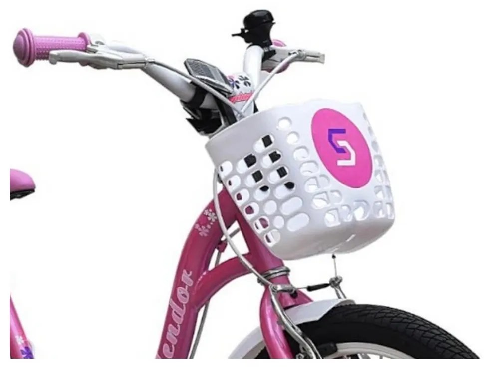 Bicicleta pentru copii NOVOKIDS™ Splend'Or Boom PRO Edition, Cu cosulet pentru papusi, Roti 20" inch, Maxim 50 kg, Cadru din otel, Roti ajutatoare