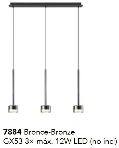 Lustra suspendata design modern TONIC 3L bronz