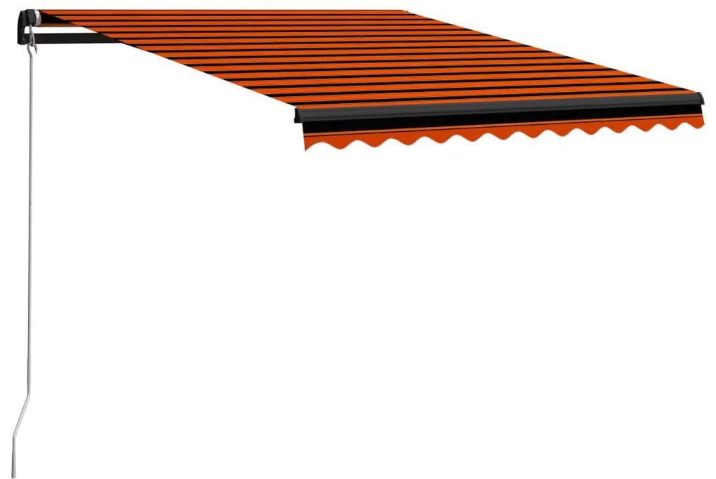 Copertina retractabila manual, portocaliu si maro, 350 x 250 cm