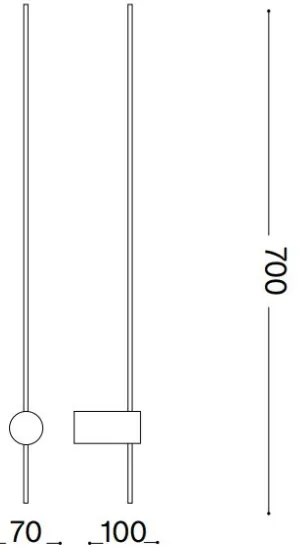 Aplică LED Ideal Lux ESSENCE LED/12W/230V 4000K 70 cm CRI 90 negru