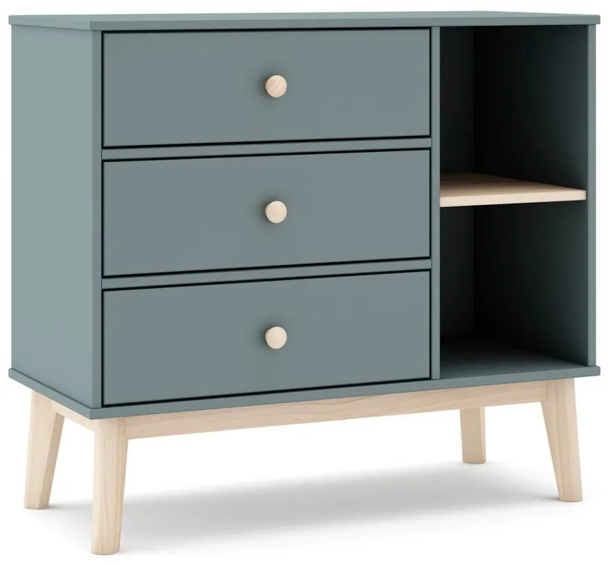 Comodă de copii verde prăfuit 90x81x40 cm Esteban – Marckeric