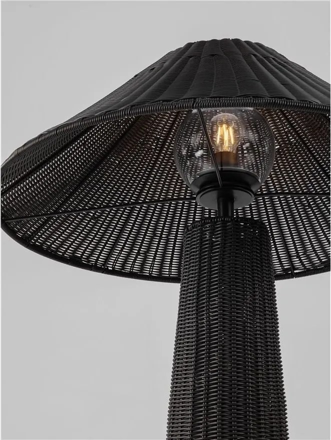 Lampa de podea din ratan sintetic pentru exterior Plom negru