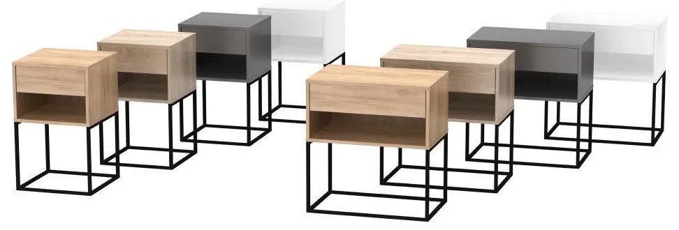 Noptieră Autor (stejar artisan + negru) . 1116236
