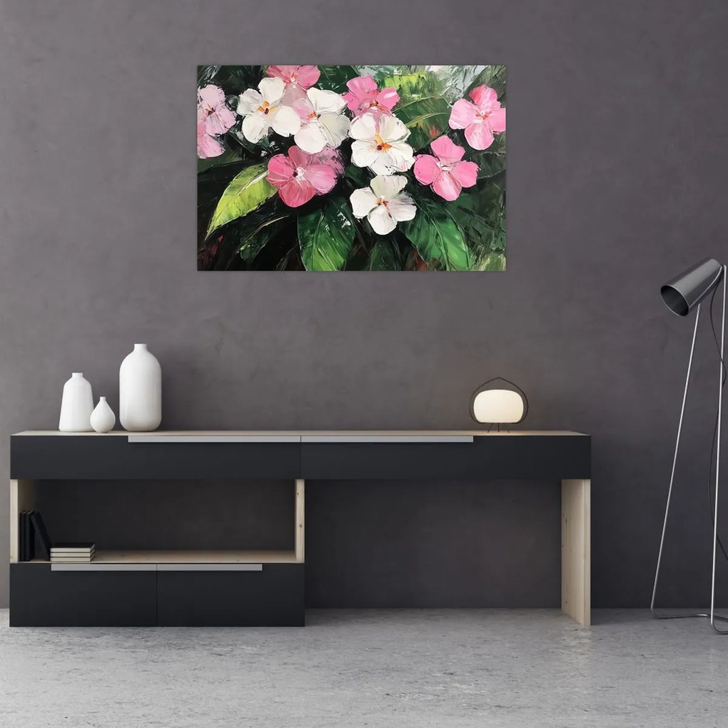Tablou - Flori roz și albe (90x60 cm)