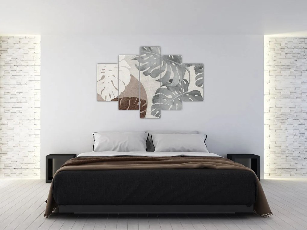 Tablou - Design cu frunze (150x105 cm)