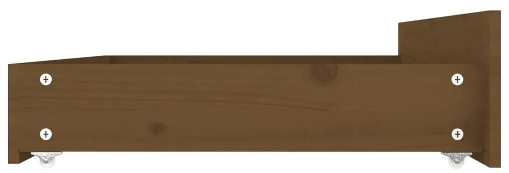 Sertare pentru pat, 4 buc., maro miere, lemn masiv de pin maro miere, 90 x 57 x 18 cm