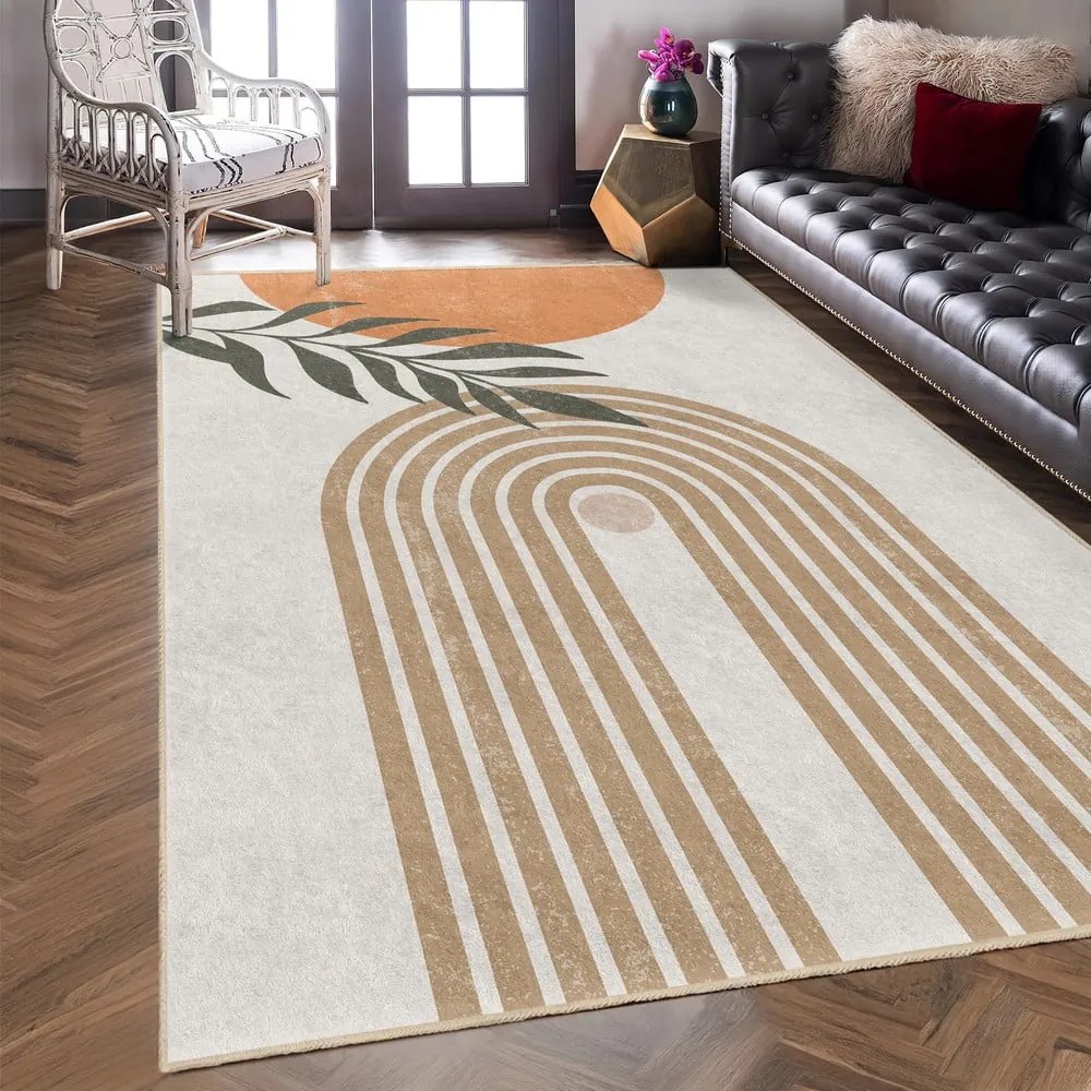 Covor tip traversă crem lavabil 80x200 cm Dot Arch – Mila Home