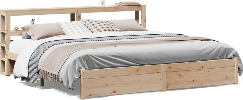 vidaXL Cadru pat cu tăblie 200x200 cm, lemn masiv de pin