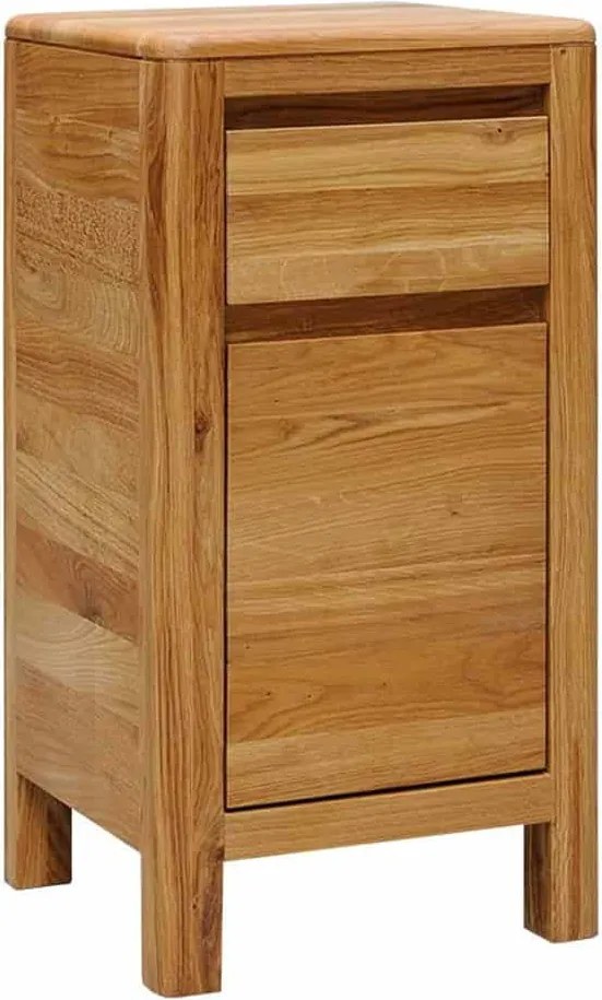 Comodă stejar masiv cu ușă și sertar Dotti, 30 × 60 × 30 cm