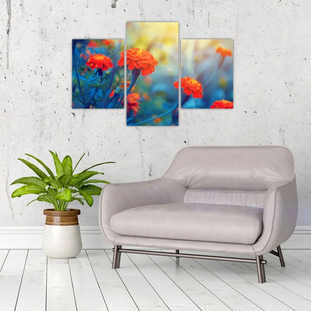 Tablou - Flori portocalii (90x60 cm)